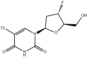 2',3'-二脱氧-3'-氟-5-氯尿苷 结构式