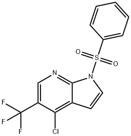 4-氯-1-(苯基磺酰基)-5-(三氟甲基)-1H-吡咯并[2,3-B]吡啶 结构式