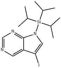 5-Iodo-7-(triisopropylsilyl)-7H-pyrrolo-[2,3-d]pyrimidine 结构式