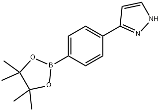 3-(4-(4,4,5,5-四甲基-1,3,2-二氧硼烷-2-基)苯基)-1H-吡唑 结构式