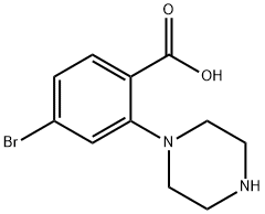 2-(1-哌嗪基)-4-溴苯甲酸 结构式