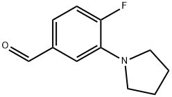 3-(1-吡咯烷基)-4-氟苯甲醛 结构式