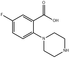 2-(1-哌嗪基)-5-氟苯甲酸 结构式