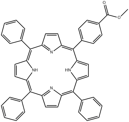 5-(4- 甲氧甲酰基苯基)-10,15,2-三苯基-21H,23H卟吩 结构式