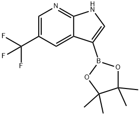 3-(4,4,5,5-四甲基- 1,3,2 -二氧硼戊环- 2 -基)-5-(三氟甲基)-1H -吡咯并[2,3 - B]吡啶 结构式