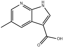 5-甲基-1H-吡咯并[2,3-B]吡啶-3-羧酸 结构式