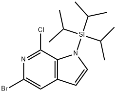 5-溴-7-氯-1-(三异丙基甲硅烷基)-1H-吡咯并[2,3-C]吡啶 结构式