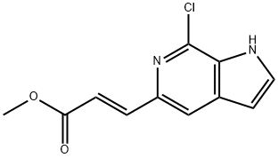 2-Propenoic acid, 3-(7-chloro-1H-pyrrolo[2,3-c]pyridin-5-yl)-, Methyl ester, (2E)- 结构式