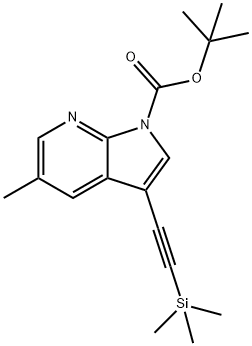 5-甲基-3-((三甲基甲硅烷基)乙炔基)-1H-吡咯并[2,3-B]吡啶-1-羧酸叔丁酯 结构式