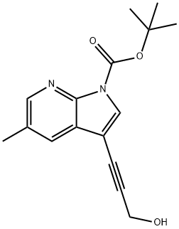 3-(3-羟基丙-1-炔-1-基)-5-甲基-1H-吡咯并[2,3-B]吡啶-1-羧酸盐叔丁酯 结构式