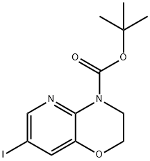 7-碘-2,3-二氢-4H-吡啶并[3,2-B][1,4]噁嗪-4-羧酸叔丁酯 结构式