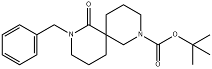 8-苄基-7-氧代-2,8-二氮杂螺[5.5]十一烷-2-羧酸叔丁酯 结构式