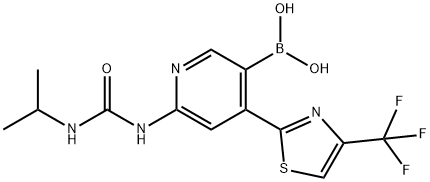 6-(3-isopropylureido)-4-(4-(trifluoroMethyl)thiazol-2-yl)pyridin-3-ylboronic acid 结构式