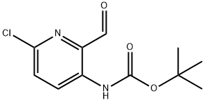 N-(6-氯-2-甲酰基吡啶-3-基)氨基甲酸叔丁酯 结构式