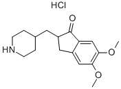 5,6-二甲氧基-2-(4-哌啶基甲基)-1-茚酮盐酸盐 结构式