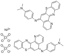 BIS(N,N-DIMETHYL-N'-5H-PYRIDO[2,3-A]PHENOTHIAZIN-5-YLIDENE-1,4-PHENYLENEDIAMINE)NICKEL(II) DIPERCHLORATE 结构式