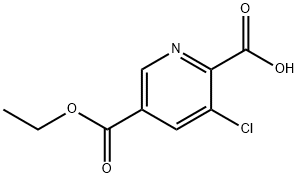3-氯-5-(乙氧羰基)-吡啶-2-羧酸 结构式