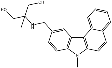 1,3-Propanediol, 2-methyl-2-(((7-methyl-7H-benzo(c)carbazol-10-yl)meth yl)amino)- 结构式