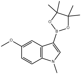N-甲基-5-甲氧基-3-吲哚硼酸酯 结构式