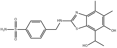 Benzenesulfonamide,  4-[[[6-hydroxy-7-(1-hydroxyethyl)-4,5-dimethyl-2-benzothiazolyl]amino]methyl]- 结构式