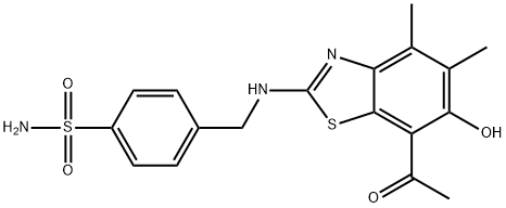 Benzenesulfonamide,  4-[[(7-acetyl-6-hydroxy-4,5-dimethyl-2-benzothiazolyl)amino]methyl]- 结构式