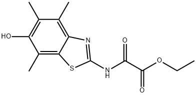 Acetic  acid,  [(6-hydroxy-4,5,7-trimethyl-2-benzothiazolyl)amino]oxo-,  ethyl  ester  (9CI) 结构式