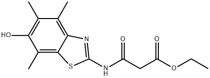 Propanoic  acid,  3-[(6-hydroxy-4,5,7-trimethyl-2-benzothiazolyl)amino]-3-oxo-,  ethyl  ester 结构式