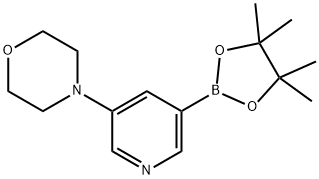 4-(5-(4,4,5,5-四甲基-1,3,2-二氧杂环戊硼烷-2-基)吡啶-3-基)吗啉 结构式