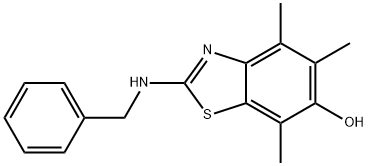 6-Benzothiazolol,  4,5,7-trimethyl-2-[(phenylmethyl)amino]- 结构式