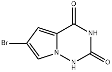 6-溴吡咯并[2,1-F][1,2,4]三嗪-2,4(1H,3H)-二酮 结构式