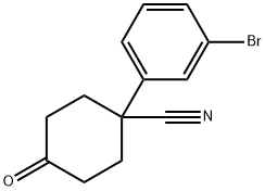 1-(3-溴苯基)-4-氧代环己甲腈 结构式