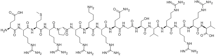 H-GLU-ARG-MET-ARG-PRO-ARG-LYS-ARG-GLN-GLY-SER-VAL-ARG-ARG-ARG-VAL-OH 结构式