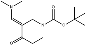 (E)-3-((二甲氨基)亚甲基)-4-氧代哌啶-1-羧酸叔丁酯 结构式