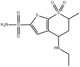 trans-6-Methyl-4-ethylamino-5,6-dihydro-4H-thieno[2,3-b]thiopyran-2-sulfonamide-7,7-dioxide