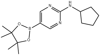 2-(CYCLOPENTYLAMINO)PYRIMIDINE-5-BORONIC ACID, PINACOL ESTER 结构式