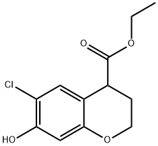Ethyl-6-chloro-7-hydroxy-3,4-dihydro-2H-chromene-4-carboxylate 结构式