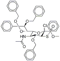 Methyl 5-acetamido-4,7,8,9-tetra-O-benzyl-2-chloro-2,3,5-trideoxy-3-phenylthio-D-erytho-L-gluco-2-nonulopyranosonate 结构式