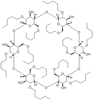 HEXAKIS-(2,6-DI-O-PENTYL)-ALPHA-CYCLODEXTRIN 结构式