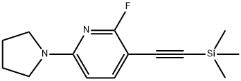 2-Fluoro-6-(pyrrolidin-1-yl)-3-((trimethylsilyl)-ethynyl)pyridine 结构式