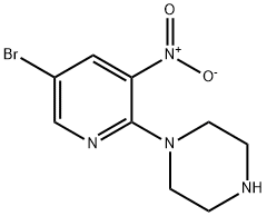 1-(5-溴-3-硝基吡啶-2-基)哌嗪 结构式