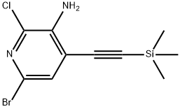 6-溴-2-氯-4-((三甲基甲硅烷基)乙炔基)吡啶-3-胺 结构式