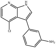 3-(4-CHLORO-1H-PYRROLO[2,3-B]PYRIDIN-3-YL)ANILINE 结构式