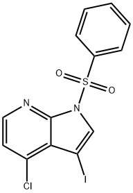 1H-Pyrrolo[2,3-b]pyridine, 4-chloro-3-iodo-1-(phenylsulfonyl)- 结构式