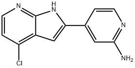 2-PyridinaMine, 4-(4-chloro-1H-pyrrolo[2,3-b]pyridin-2-yl)- 结构式