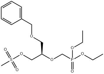 (R)-[[1-[[(甲基磺酰)氧]甲基]-2-苄氧基乙氧基]甲基]膦酸二乙酯 结构式