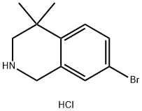 7-溴-4,4 - 二甲基-1,2,3,4 - 四氢 - 异喹啉盐酸盐 结构式