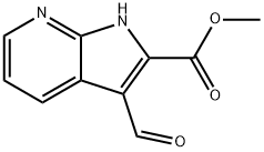 1H-Pyrrolo[2,3-b]pyridine-2-carboxylic acid, 3-forMyl-, Methyl ester 结构式