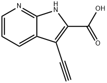 1H-Pyrrolo[2,3-b]pyridine-2-carboxylic acid, 3-ethynyl- 结构式