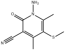 1-胺-4,6-二甲基-5-(甲硫基)-2-氧代-1,2-二氢吡啶-3-甲腈 结构式