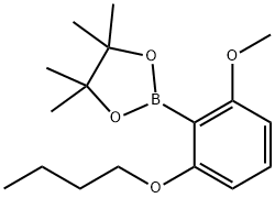 2-(n-Butoxy)-6-Methoxyphenylboronic acid pinacol ester 结构式